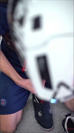 Playing with Jordan Retro Iv Sneakers and Cumming Inside