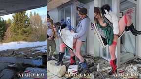 je suce un mec dans une vieille cabine telephonique, mon mec filme et participe on me baise la chatte a tour de role