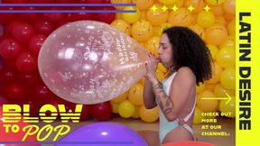Beatriz’s Elegant Blow to Pop – Birthday Balloon Looner Delight! - 4K