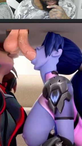 Huge Thicc Ass Widowmaker Sucking a Nice Fat Cock