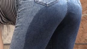 Kayla Soaks Her Jeans Outdoors