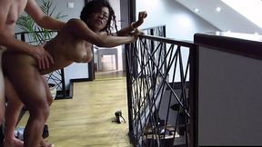 Curvy Buxom Bootylicious Ebony MILF Teases a Hunk With Her Charms, Tempting Him To Fuck Her Hard