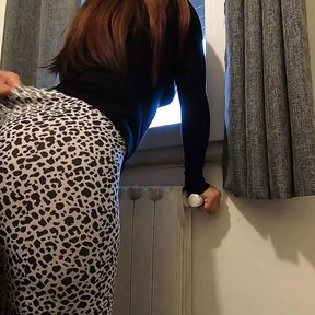 Stepmom gets fucked while looking out the window