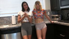 Jessie and Kylie play a thrilling game of Strip Pop A Shot