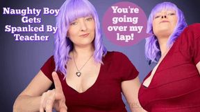 Naughty Boy Gets Spanked By Teacher - Get an OTK spanking by your teacher for cheating! - Female Domination, Femdom POV, Verbal Humiliation with Mistress Mystique Hoops - WMV