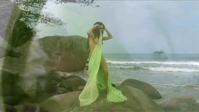 The Scenery Is Amazing As Two Hot Sluts Share A Big Cocked Dude By The Sea- LatinaFever