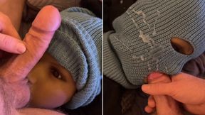 Muscular guy fucks realistic sex doll in the mouth