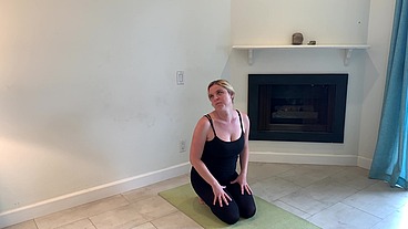 Stepson helps stepmom with yoga and stretches her pussy