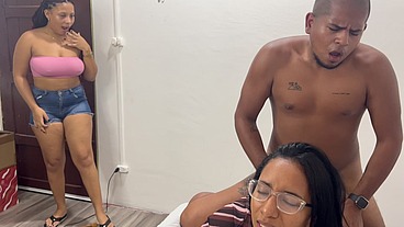 Catching my boyfriend fucking my stepmom. English subtitles