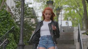 Redhead Veronica Leal begs to stretch her anal after slobber blowjob