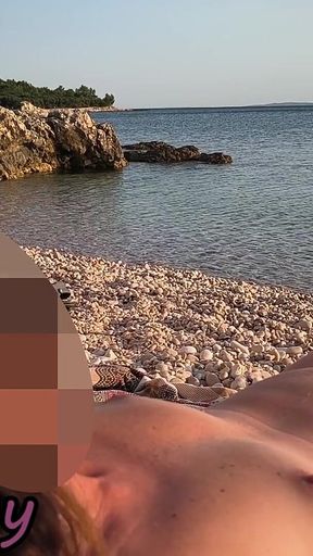 Risky Sex on a Nudist Beach in Spain: She Gets Touched While Nude - Misscreamy
