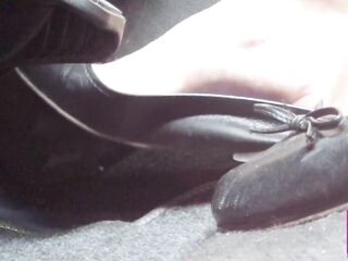 Revving in Black Flats on Barefoot