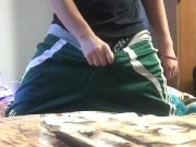 College latino jerks off while roommate is away