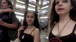 Double cum walk at the mall after a huge double facial!!