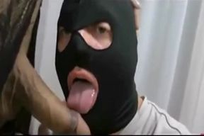 Hooded Faggot fellate, Getting bashed And receive The man milk On mouth
