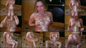 Haley Gets Messy Naked with chocolate whipped Cream
