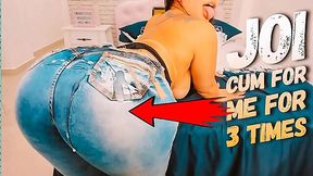Latina with big ass twerks and sucks toy while teasing jerk off instructions.