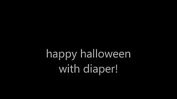 Chantal Channel stepmum on halloween&#039_s night with diaper