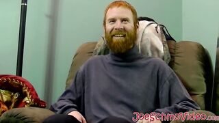 Ginger amateur with huge beard sucked dry by mature homo