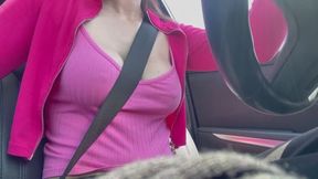 Artemisia LOve sexy car ride with me while I show my big juicy tits