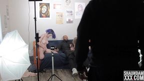 behind the scenes of shaundam spanking jay tru s sexy ass as miss jane judge watch and strokes shaundam s bbc