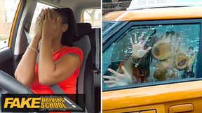 British ebony with natural huge tits fucks her driving instructor