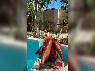 Masturbating in my hotel’s public pool as everyone watches (Full video)