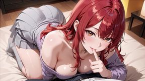 [ai-generated] luxury penthouse night city redhead goddess purple sweater cowgirl to doggy with massive creamy ass finish