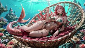 Deep Sea Fantasy! The Pink-Haired Mermaid Queen lounges in the azure palace.