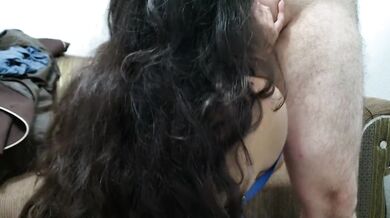 petite gets a huge creampie after fucking on the couch