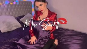 Scarlett's sexy satin & leather pillow hump