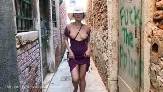 Walking outside without underwear