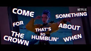 perro idiota del bobby interrumpiendo alas chicas de huntrix y cantan