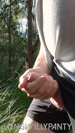 Straight uncut guy with his hard cock out