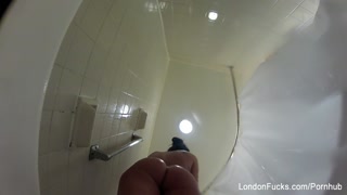 London Keyes hangs out in her hotel room and showers