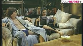 Hot girl rides a massive cock on the sofa to a cumshot