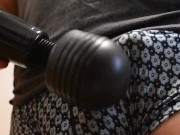 close up tiny dick asian boy masterbate use massage machine