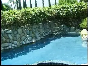 Cock sucking and fucking in the pool