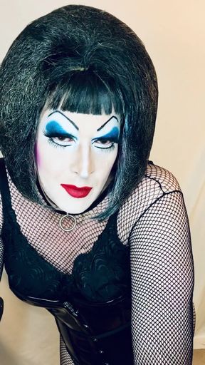 Jaw-dropping moment from "Slut in heavy makeup, PVC is all horny, talks dirty, sucks dildo, and more"