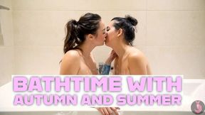 Bathtime With Autumn And Summer