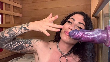 Sucking and Squirting in the Sauna POV