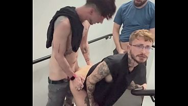 GOT BRED BY TWO HUNG GUYS IN THE EMERGENCY STAIRS