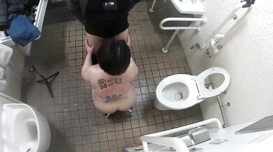 BBW MILF Publicly Screwed in Toilet by Male Slave