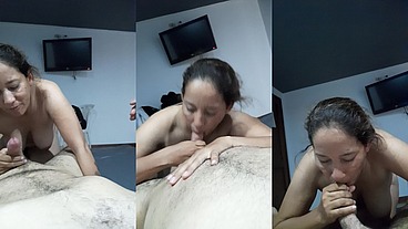 Esposa venezolana madura me hace una rica mamada extrema con masaje - puta caliente disfruta del sexo oral - Hotwife YR - Andy Z 94