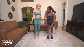 Interracial Creampie with a Fitness Trainer
