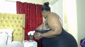 SSBBW MILF Strip Teasing and Shaking Big Black Booty