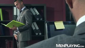 Suited hunk Alex Marte drills Pablo Nunez roughly