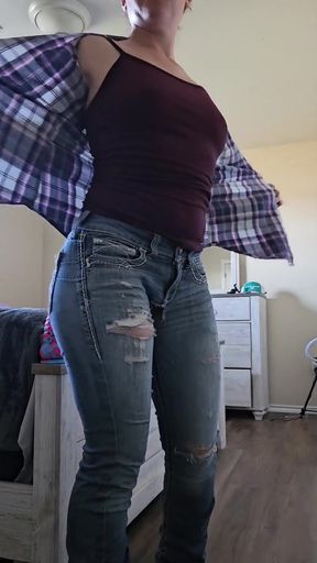 Throwback Thursday to Fucking My Big Toys in My Ass and Pussy While Wearing My Assless Jeans! the Stretch Was Unreal