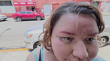 Doing cumwalks with lots of thick cum on my face, through the city with lots of people watching me, is what I always want