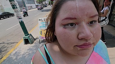 Doing cumwalks with lots of thick cum on my face, through the city with lots of people watching me, is what I always want
